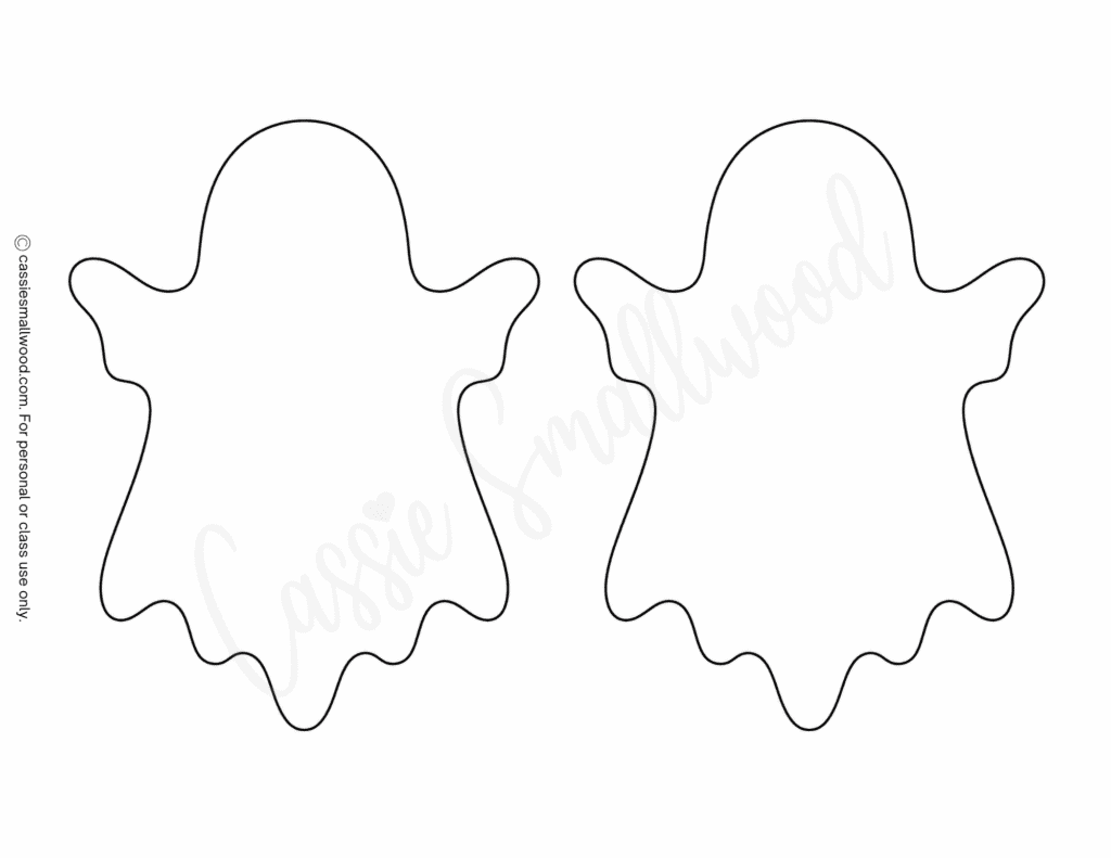 free printable medium sized simple ghost templates for crafts pdf, plain ghost stencils easy, preschool ghost outlines, ghost shape cutout downloadable pdf