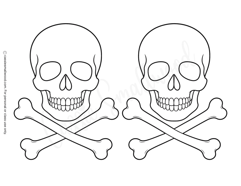 medium skull and crossbones template free printable pdf, easy skull and crossbones outline, simple skull and crossbones stencil, basic skull and crossbones pattern free download