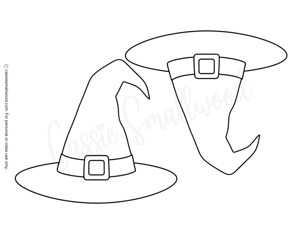 medium size witch hat Halloween craft template free printable pdf, witch hat outline cut out, simple witch hat stencil, easy witch hat pattern paper for kids blank