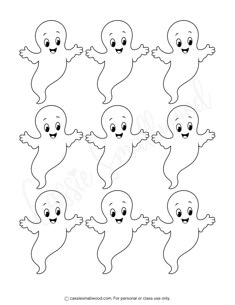 small cartoon ghost stencils free printable pdf, cute friendly ghost templates little, easy simple ghost outlines, ghost shape template