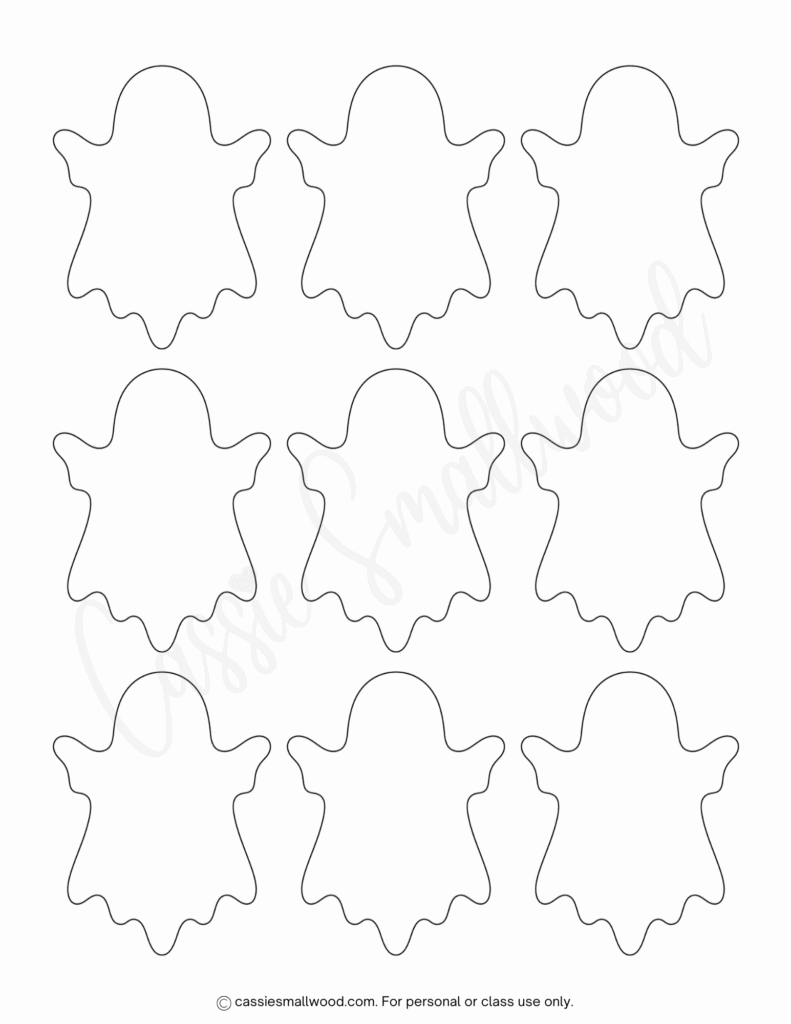 small simple ghost templates free printable pdf, little plain ghost outlines, mini easy ghost stencils for kids