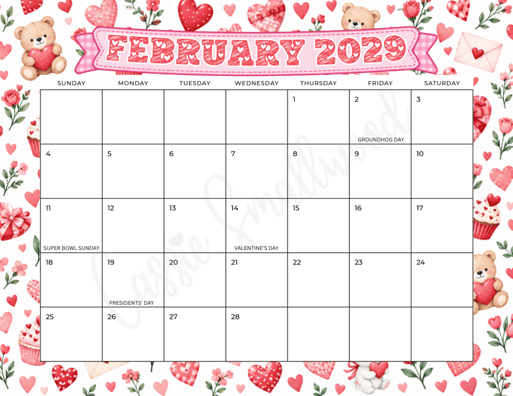 cute free printable February 2029 calendar with holidays pdf, 2026 monthly calendar with holidays free printable pdf, 2026 yearly calendar bank holidays, 2029 calendar template free download pdf