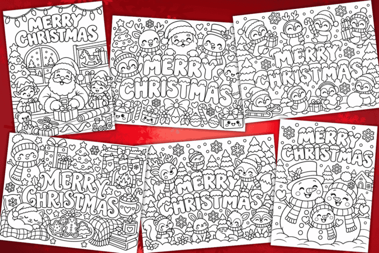 20 CUTE Merry Christmas Coloring Pages (FREE Printable)