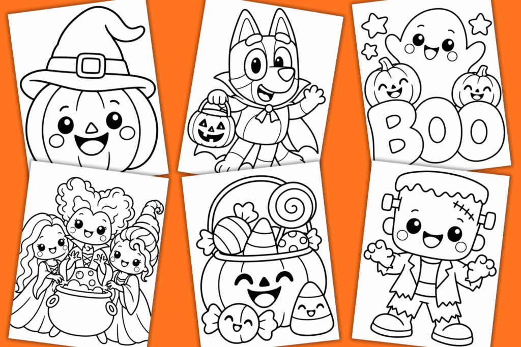 cute easy Halloween coloring pages free printable pdf, simple Halloween coloring pages preschoolers, bold Halloween coloring sheets toddlers, fun Halloween coloring pages kindergarteners free downloadable pdf