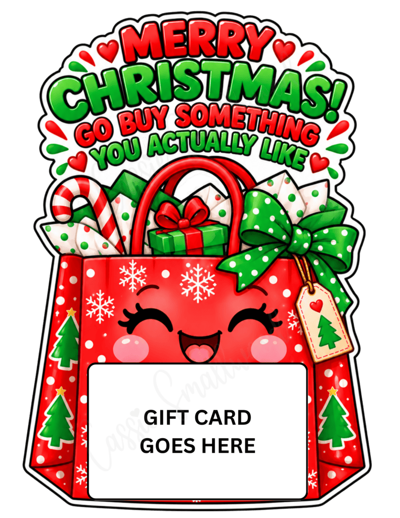 cute Merry Christmas gift card holder free printable pdf, unique Christmas gift card holder ideas, diy Christmas gift card holder template, gift card presentation ideas, Xmas gift card sleeve free printable pdf