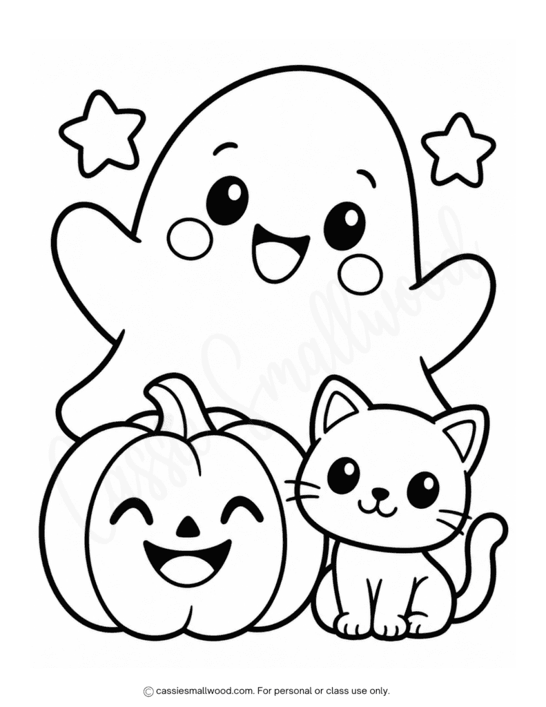 easy ghost Halloween coloring page free printable pdf, easy ghost coloring sheet for toddlers, simple Halloween coloring page preschool, easy Halloween picture to color kindergarten free download, easy Halloween coloring pages for kids
