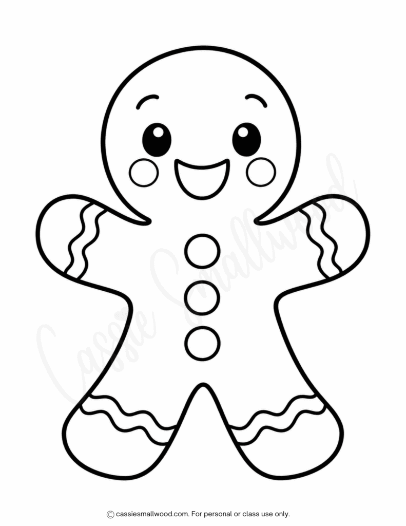easy gingerbread man coloring page free printable pdf, simple gingerbread man coloring page for toddlers, Christmas gingerbread coloring page preschool, full page gingerbread man coloring sheet, kindergarten gingerbread coloring picture, easy Christmas coloring pages for kids free download pdf