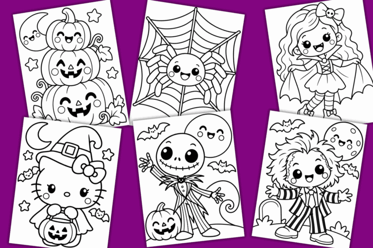 EASY Halloween Coloring Pages For Kids (FREE Printable)