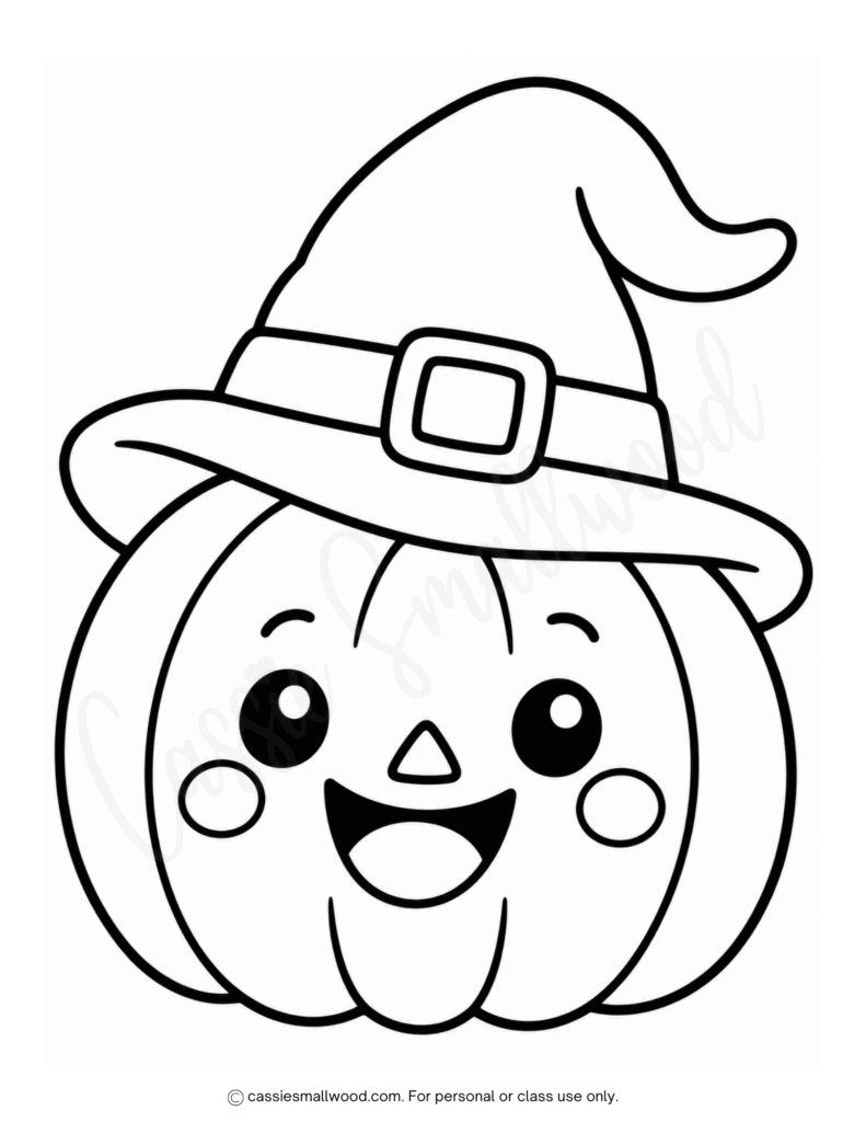 easy pumpkin Halloween coloring page for kids free printable pdf, simple pumpkin Halloween picture to color preschool, easy toddler Halloween coloring page, simple preschooler Halloween coloring sheet