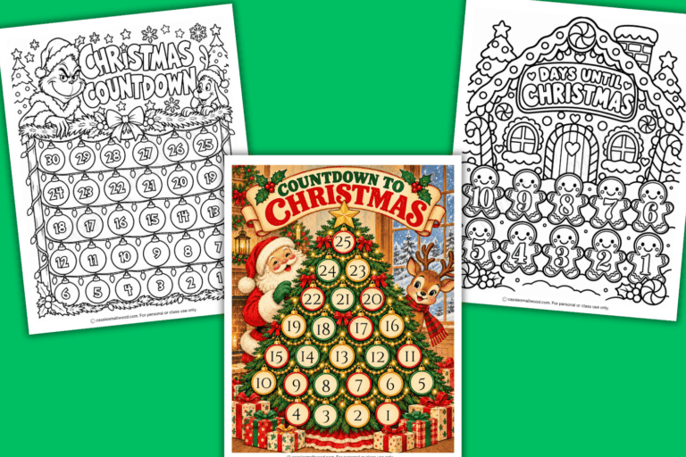CUTE Christmas Countdown Calendars (FREE Printable)