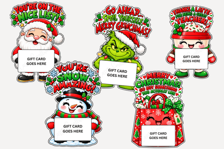 12 CUTE Christmas Gift Card Holders (FREE Printable)
